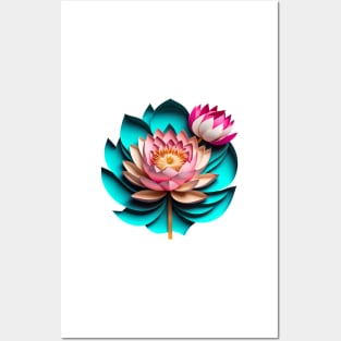 Lotus - Papercut Style Posters and Art